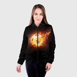 Женская куртка 3D Огненный мяч - фото 2
