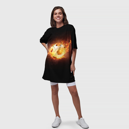 Платье-футболка 3D Огненный мяч, цвет 3D печать - фото 5
