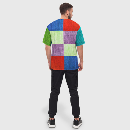 Мужская футболка oversize 3D Лоскутное шитье, цвет 3D печать - фото 4