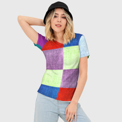 Женская футболка 3D Slim Лоскутное шитье - фото 2