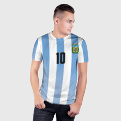 Мужская футболка 3D Slim Месси - сборная Аргентины - фото 2
