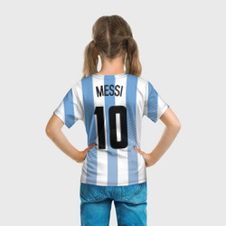 Футболка с принтом Месси — сборная Аргентины для мужчины, вид на модели сзади №3. Цвет основы: белый