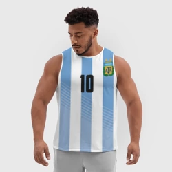 Мужская спортивная майка 3D Месси - сборная Аргентины - фото 2