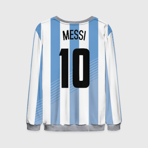 Мужской свитшот 3D Месси - сборная Аргентины, цвет меланж - фото 2
