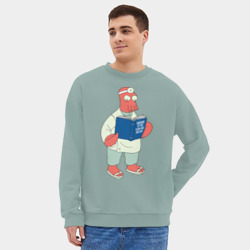 Мужской свитшот oversize без начеса хлопок Доктор Зойдберг - фото 2