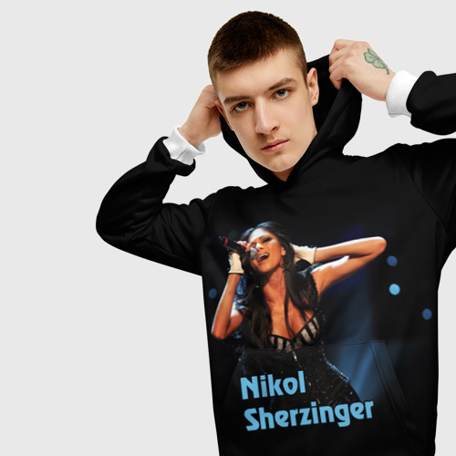 Мужская толстовка 3D Nikol Sherzinger, цвет белый - фото 5