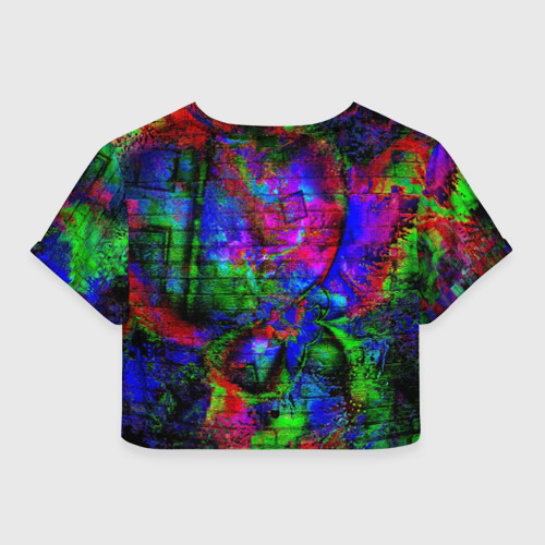 Женская футболка Crop-top 3D Graffiti, цвет 3D печать - фото 2