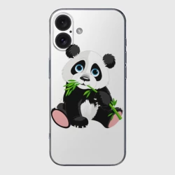 Чехол для iPhone 16 силиконовый с защитой камеры Пандочка милая