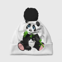 Шапка 3D c помпоном Пандочка милая