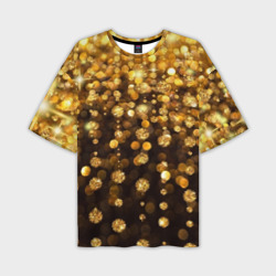 Мужская футболка oversize 3D Золотой дождь