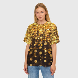 Женская футболка oversize 3D Золотой дождь - фото 2
