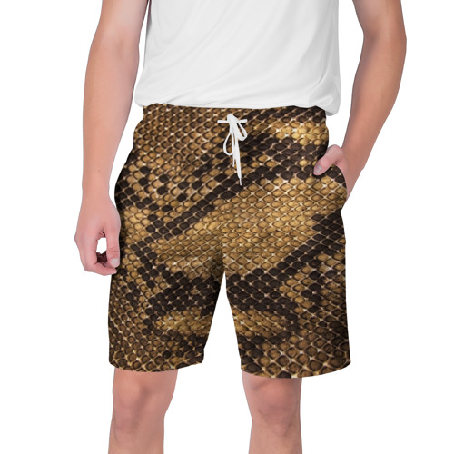 Мужские шорты 3D с принтом Змеиная кожа, вид спереди #2