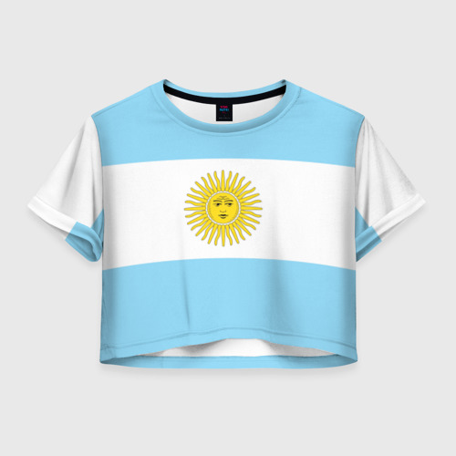 Женская футболка Crop-top 3D Аргентина Фото 01 Женская футболка Crop-top 3D Аргентина Фото 01