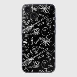 Чехол для iPhone 15 силиконовый с защитой камеры Призрачный арт