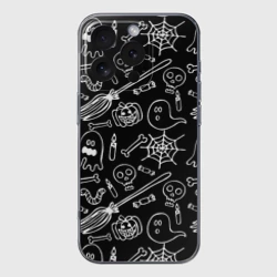 Чехол для iPhone 16 Pro Max силиконовый с защитой камеры Призрачный арт