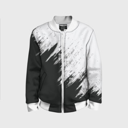 Детский бомбер 3D Краска бело-черное по диагонали
