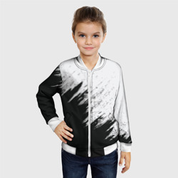 Детский бомбер 3D Краска бело-черное по диагонали - фото 2