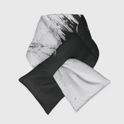 Шарф-пуховик 3D Краска бело-черное по диагонали
