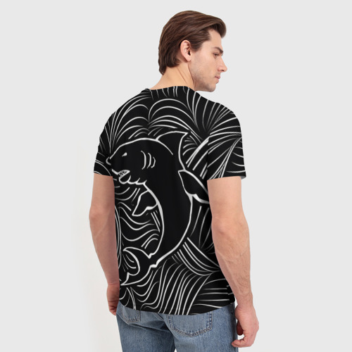 Мужская футболка 3D Акула в морской пучине, цвет 3D печать - фото 4