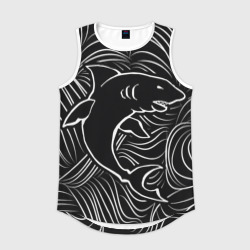 Мужская спортивная майка 3D Акула в морской пучине