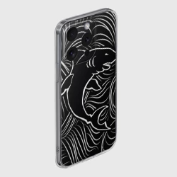 Чехол для iPhone 15 Pro силиконовый с защитой камеры Акула в морской пучине - фото 2