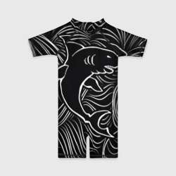 Детский купальный костюм 3D Акула в морской пучине