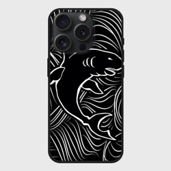 Чехол силиконовый для Apple iPhone 15 Pro матовый Акула в морской пучине