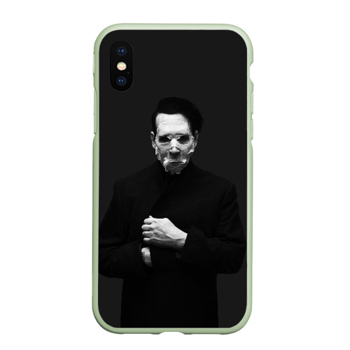 Чехол для iPhone XS Max матовый Marilyn Manson, цвет салатовый