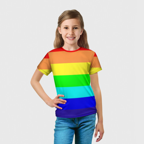 Детская футболка 3D Радуга, цвет 3D печать - фото 5