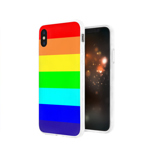 Чехол для Apple iPhone X силиконовый глянцевый Радуга Фото 01 Чехол для Apple iPhone X силиконовый глянцевый Радуга Фото 01