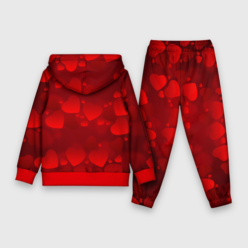 Детский костюм с толстовкой 3D Красные сердца, цвет красный - фото 2