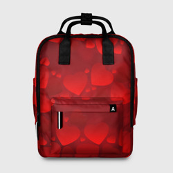 Женский рюкзак 3D Красные сердца