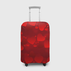 Чехол для чемодана 3D Красные сердца