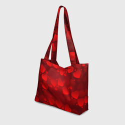Пляжная сумка 3D Красные сердца - фото 2