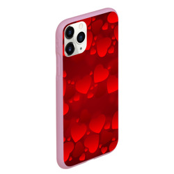 Чехол для iPhone 11 Pro Max матовый Красные сердца - фото 2