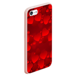 Чехол для iPhone 5/5S матовый Красные сердца - фото 2