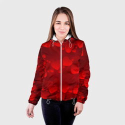 Женская куртка 3D Красные сердца - фото 2