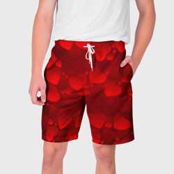 Мужские шорты 3D Красные сердца