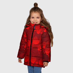 Зимняя куртка для девочек 3D Красные сердца - фото 2