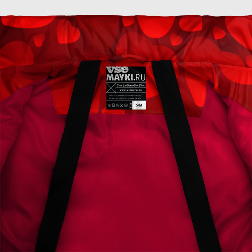 Женская зимняя куртка Oversize Красные сердца, цвет красный - фото 7