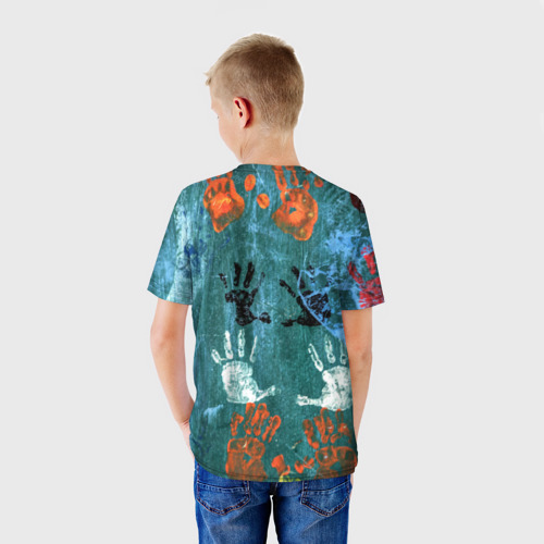 Детская футболка 3D с принтом Art, вид сзади #2