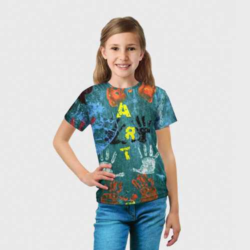Детская футболка 3D с принтом Art, вид сбоку #3
