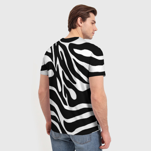 Мужская футболка 3D Зебра, цвет 3D печать - фото 4