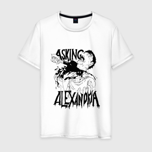 Мужская футболка хлопок Asking Alexandria, цвет белый