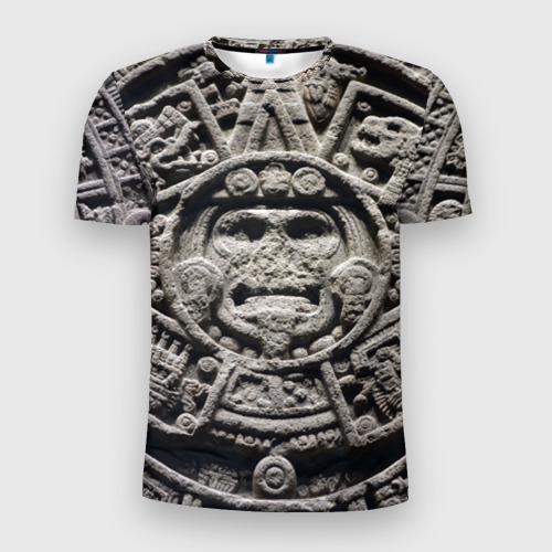 Мужская футболка 3D Slim Календарь ацтеков, цвет 3D печать