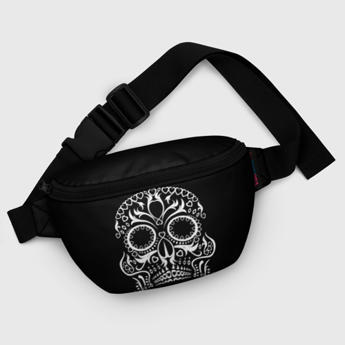 Поясная сумка 3D Мексиканский череп на черном - фото 6
