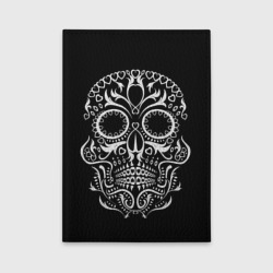 Обложка для автодокументов Мексиканский череп на черном