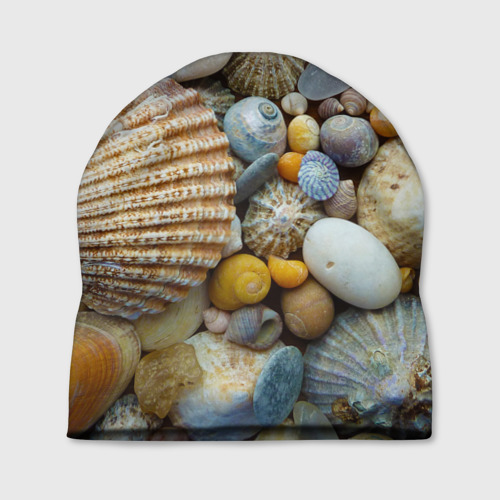 Шапка 3D Морские ракушки и камни