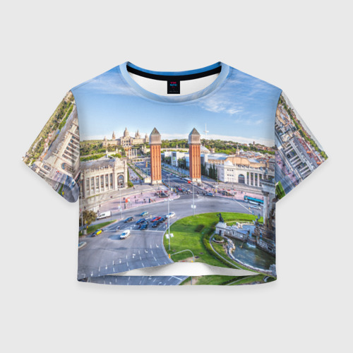 Женская футболка Crop-top 3D Барселона, цвет 3D печать