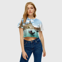 Женская футболка Crop-top 3D Венеция - фото 2